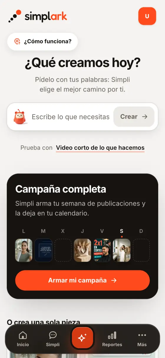La misma pantalla en un celular
