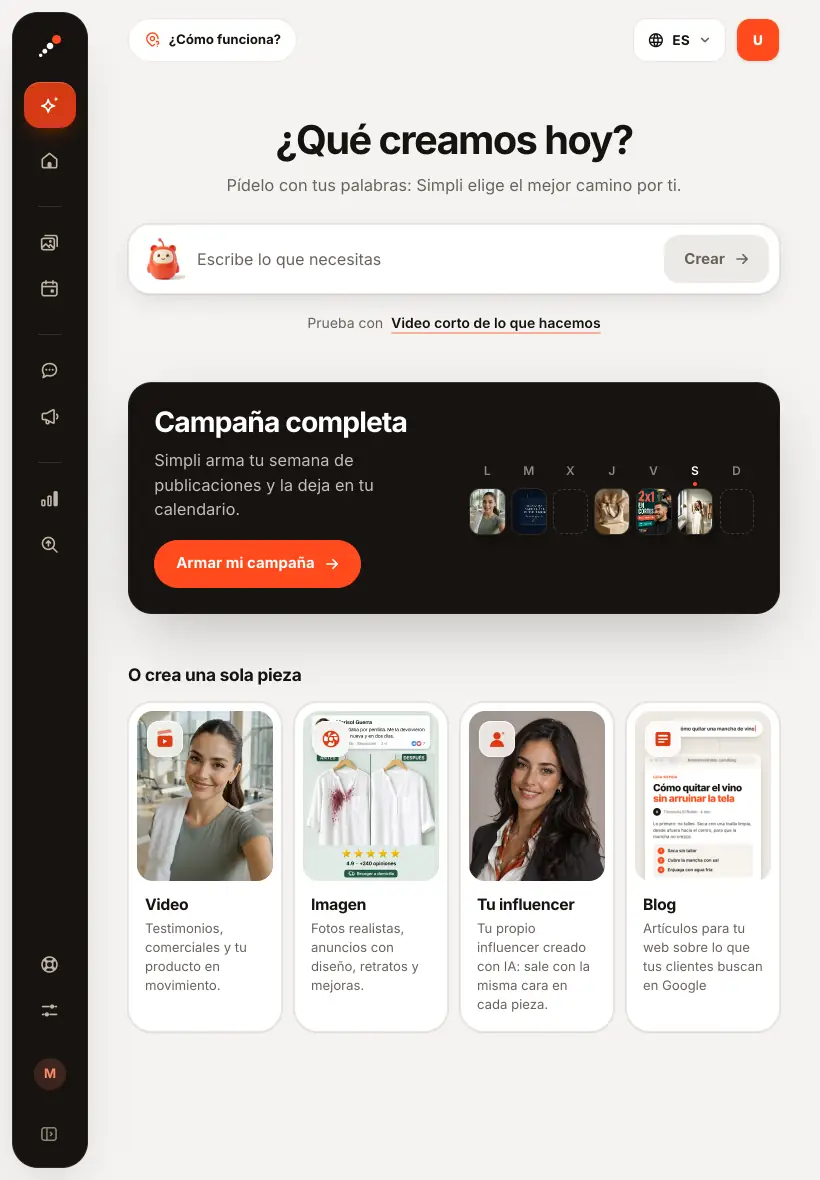 La misma pantalla en una tableta